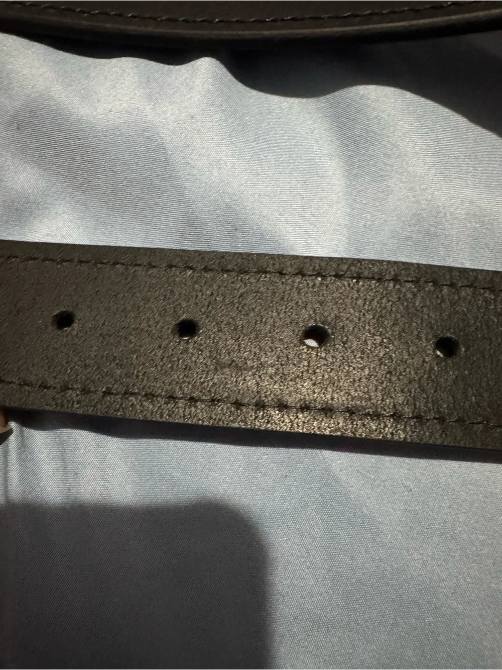 Black Leather Men's Belt with Metal Buckle Size 42-44